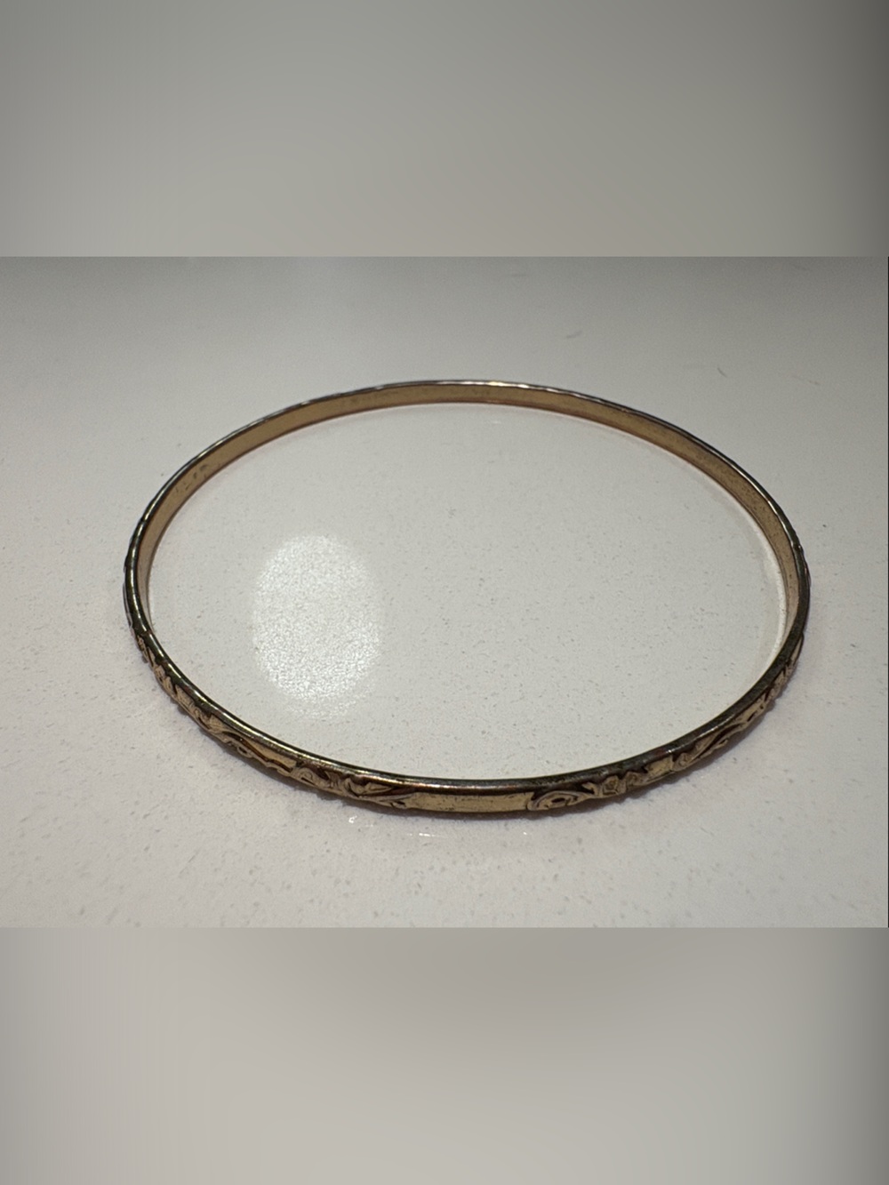 Gold Engraved Bangle